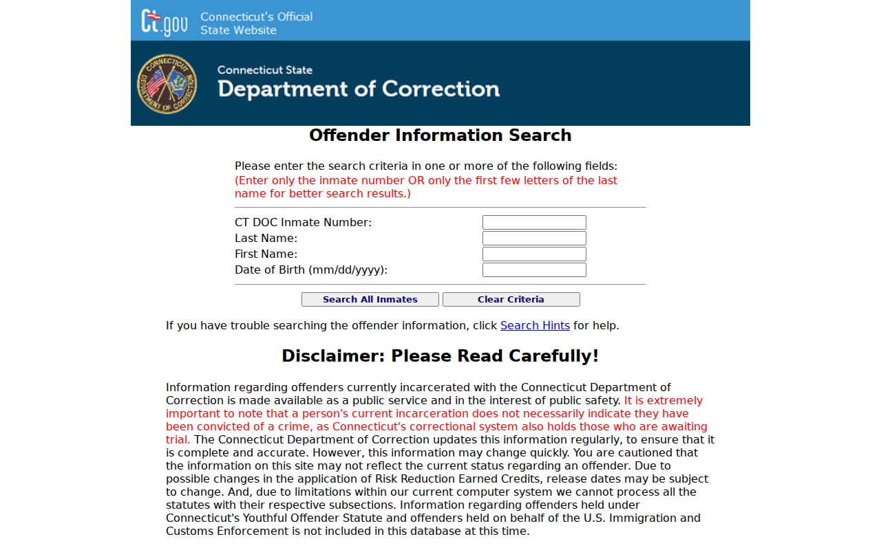 East Haven resident lookup Connecticut DOC search