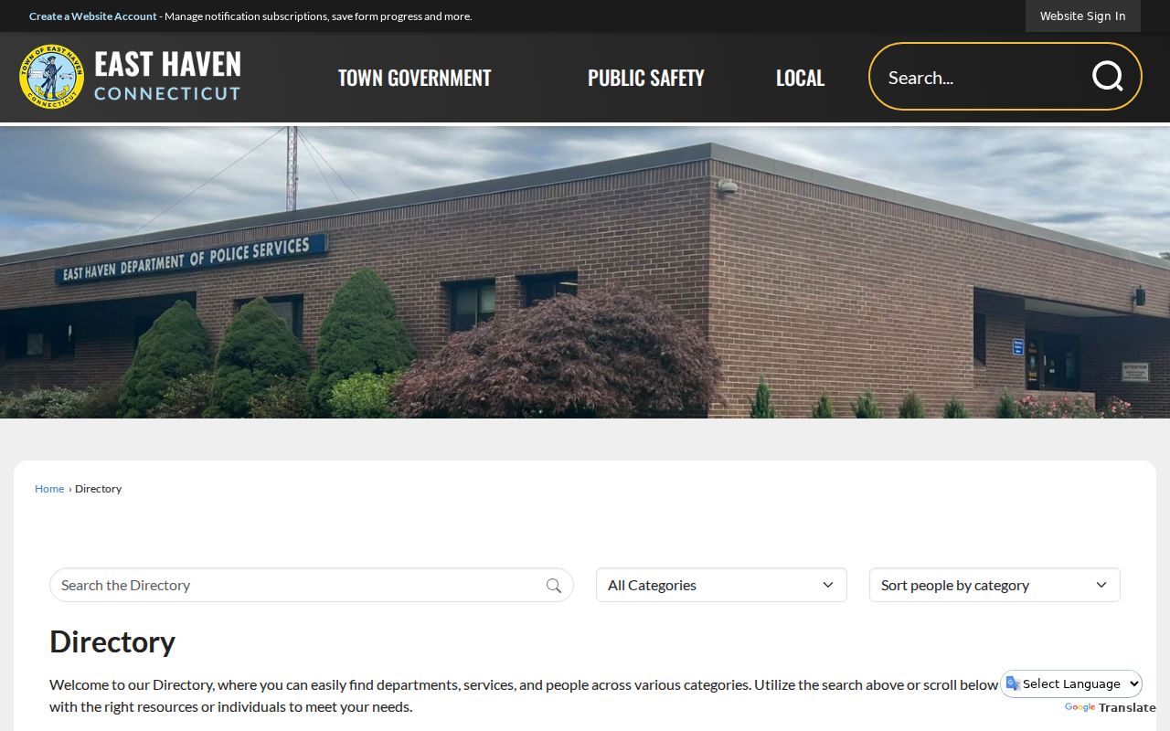 East Haven ZIP code department directory for address questions